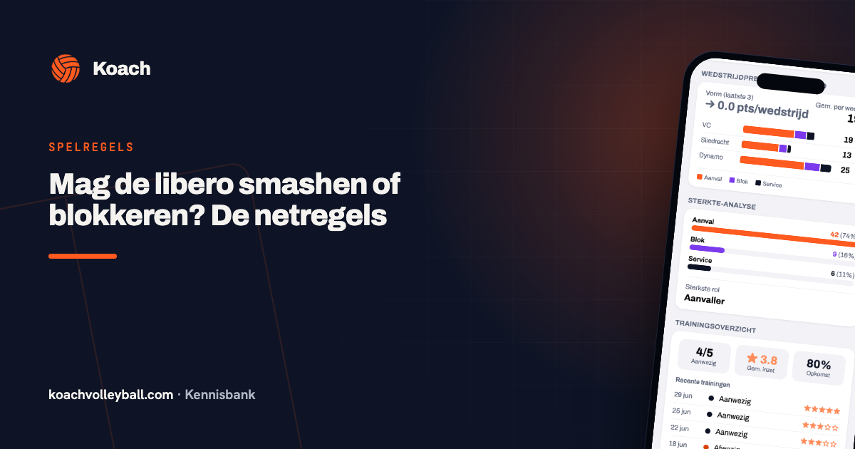Groeigrafiek van een speler in de Koach-app met de ontwikkeling over het seizoen