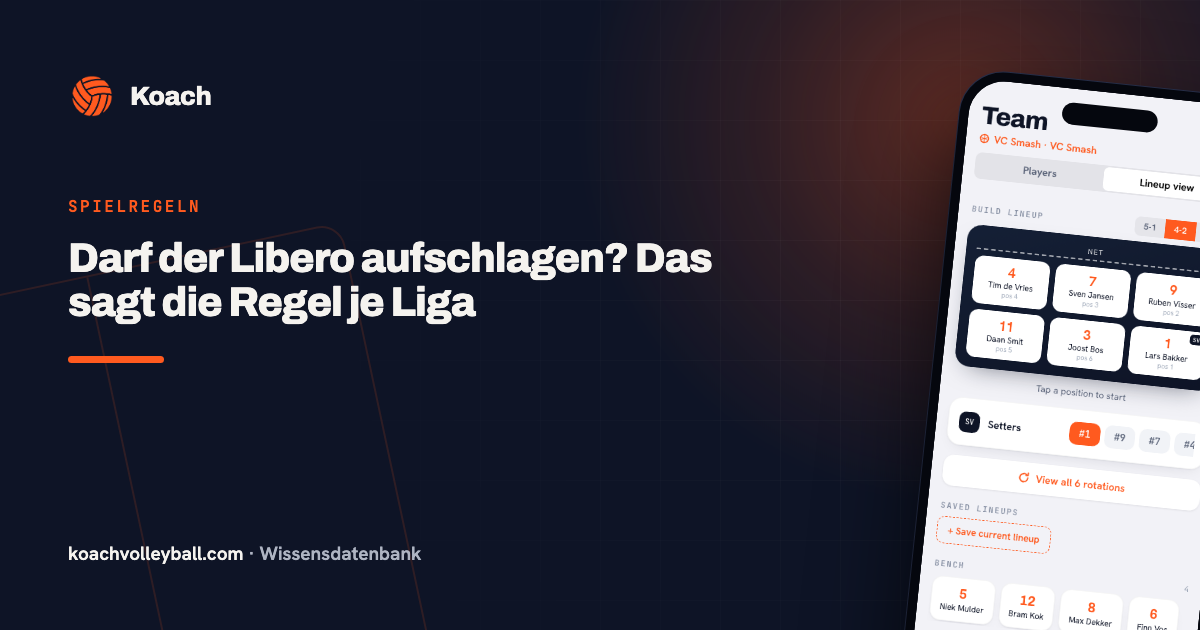 Darf der Libero aufschlagen? Das sagt die Regel je Liga