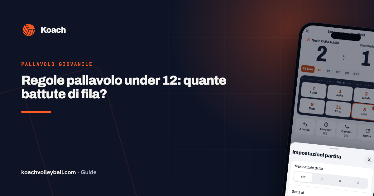 Regole pallavolo under 12: quante battute di fila?