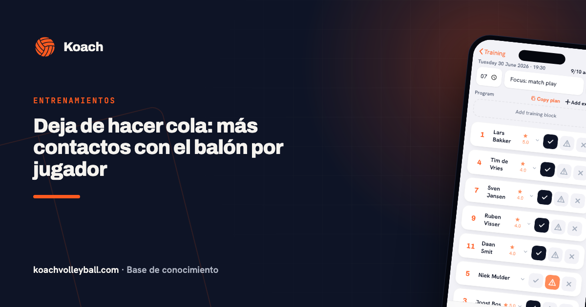 Deja de hacer cola: más contactos con el balón por jugador