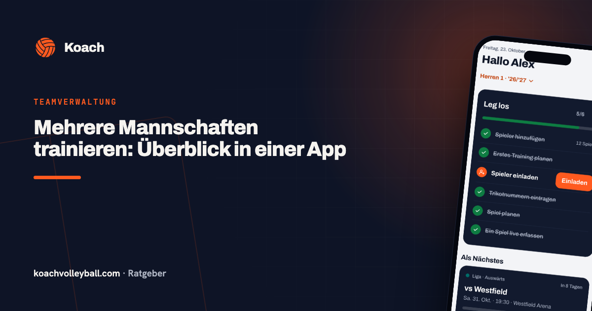 Mehrere Mannschaften trainieren: Überblick in einer App