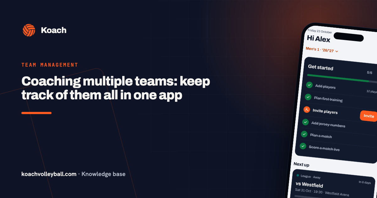 Coaching multiple teams: keep track of them all in one app