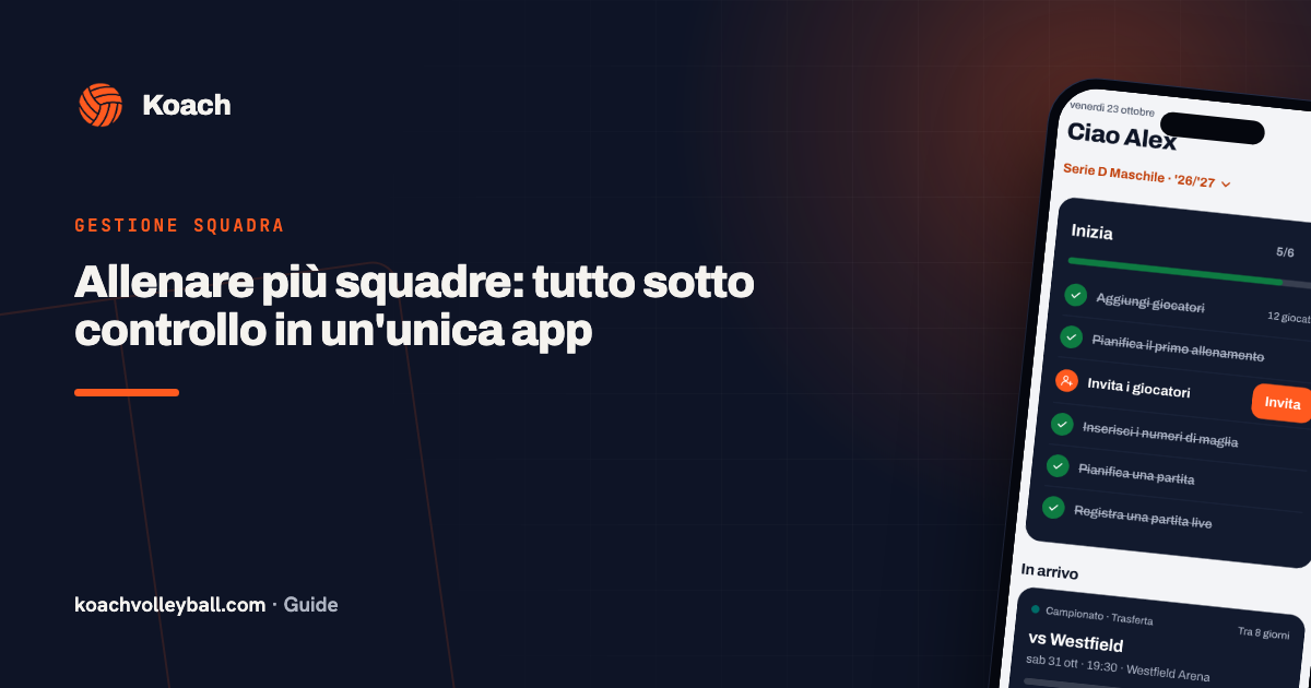 Allenare più squadre: tutto sotto controllo in un'unica app