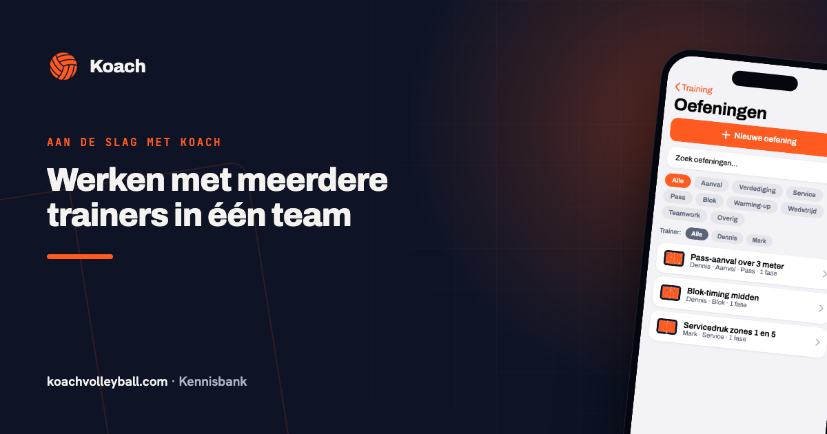 Trainerfilter in de oefeningenbibliotheek: samenwerken met meerdere trainers in Koach