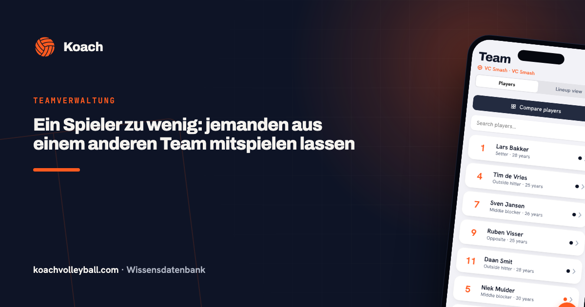 Ein Spieler zu wenig: jemanden aus einem anderen Team mitspielen lassen