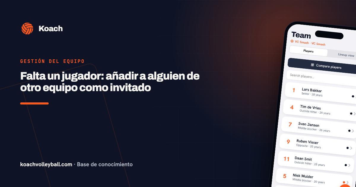 Falta un jugador: añadir a alguien de otro equipo como invitado