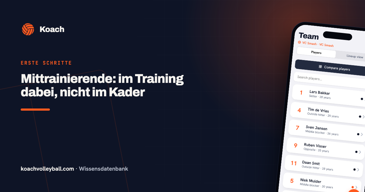 Mittrainierende: im Training dabei, nicht im Kader