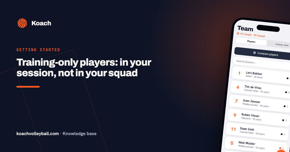 Training-only players: in your session, not in your squad