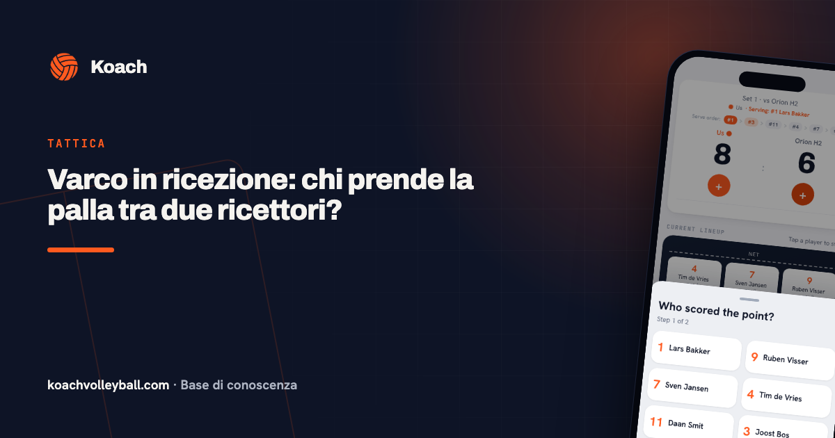Varco in ricezione: chi prende la palla tra due ricettori?