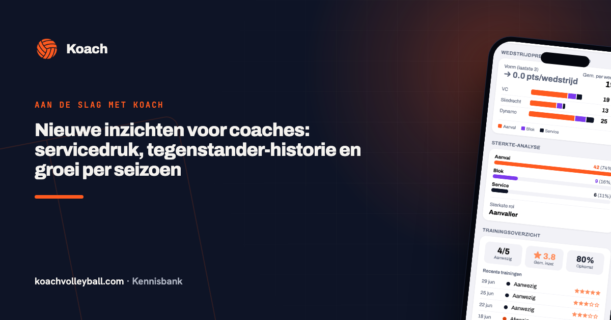 Spelersontwikkeling in de Koach-app: groei van een speler over de tijd