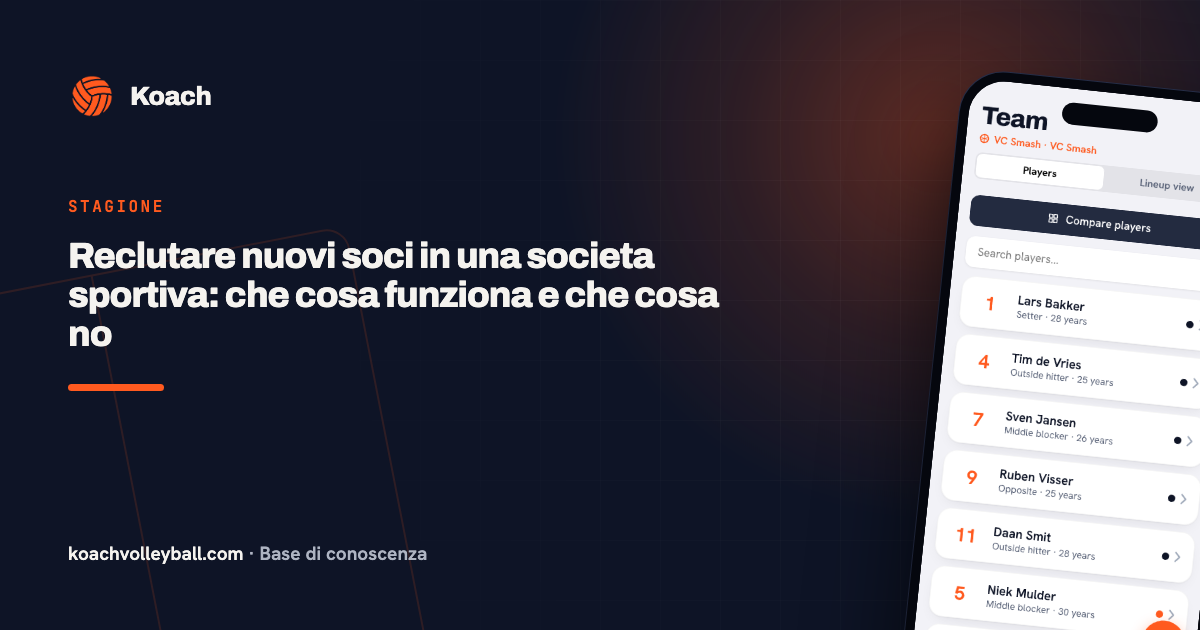 Reclutare nuovi soci in una societa sportiva: che cosa funziona e che cosa no