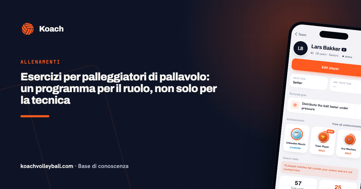Esercizi per palleggiatori di pallavolo: un programma per il ruolo, non solo per la tecnica