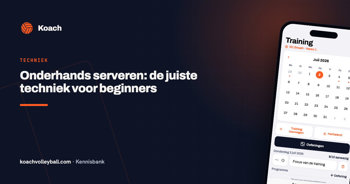 Trainingsoverzicht in de Koach-app met een serviceblok in de training