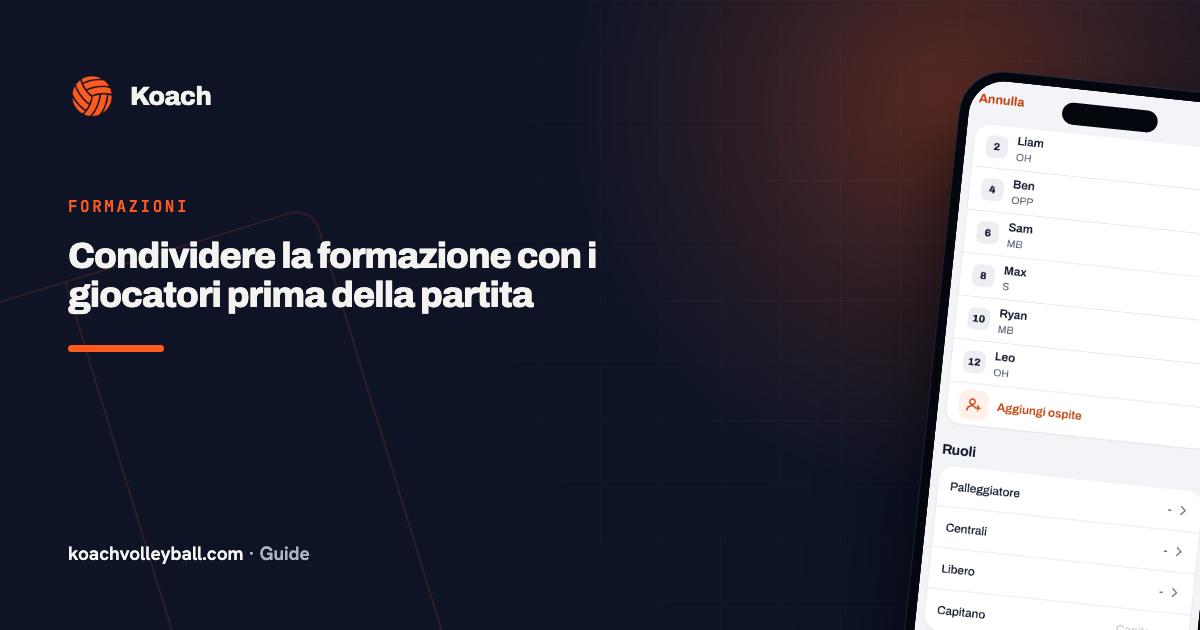 Condividere la formazione con i giocatori prima della partita