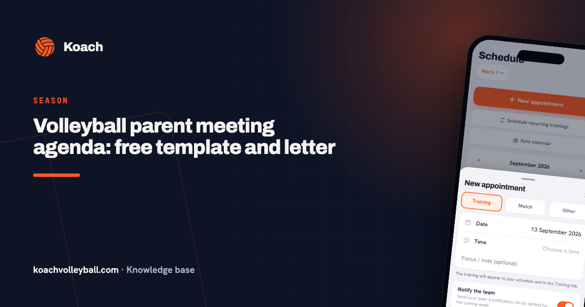 Volleyball parent meeting agenda: free template and letter
