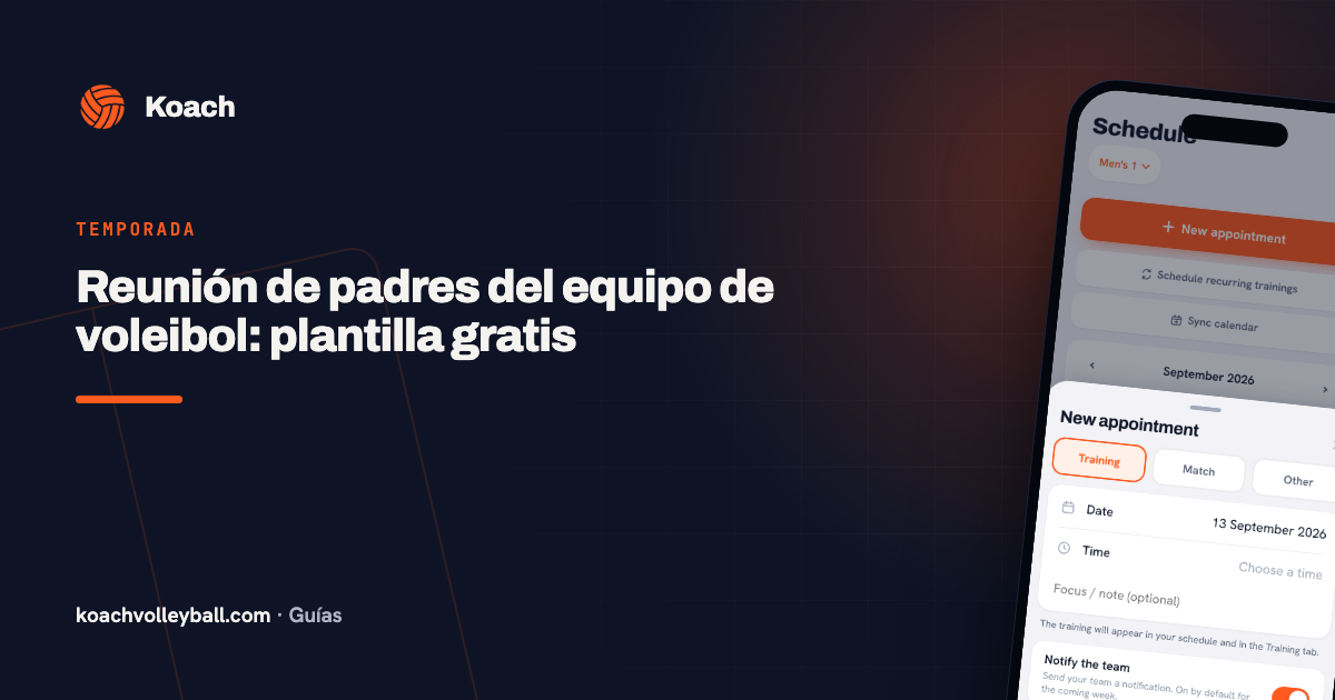 Reunión de padres del equipo de voleibol: plantilla gratis