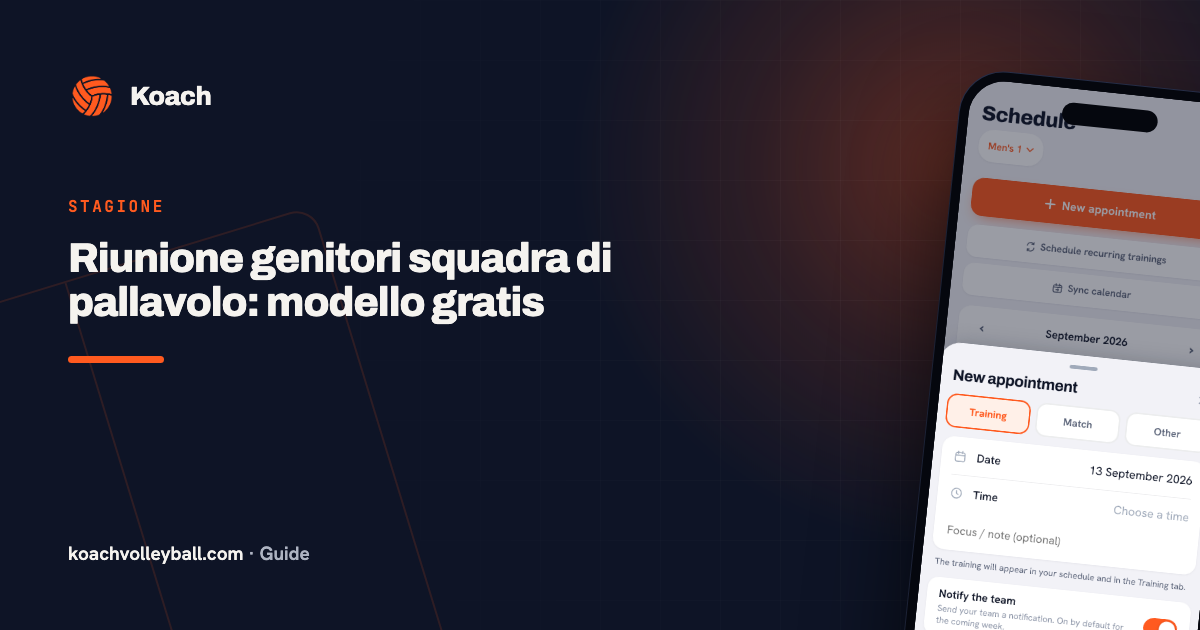 Riunione genitori squadra di pallavolo: modello gratis
