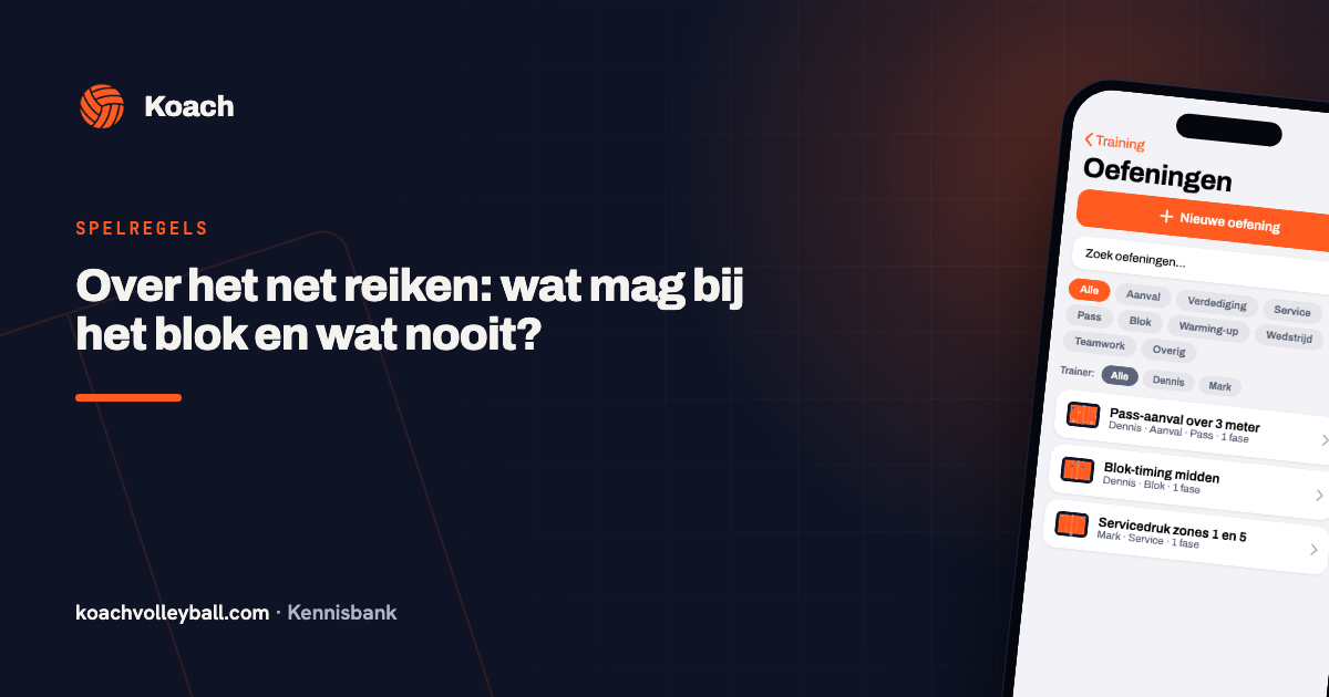 Oefeningenbibliotheek in de Koach-app met blokoefeningen en animaties