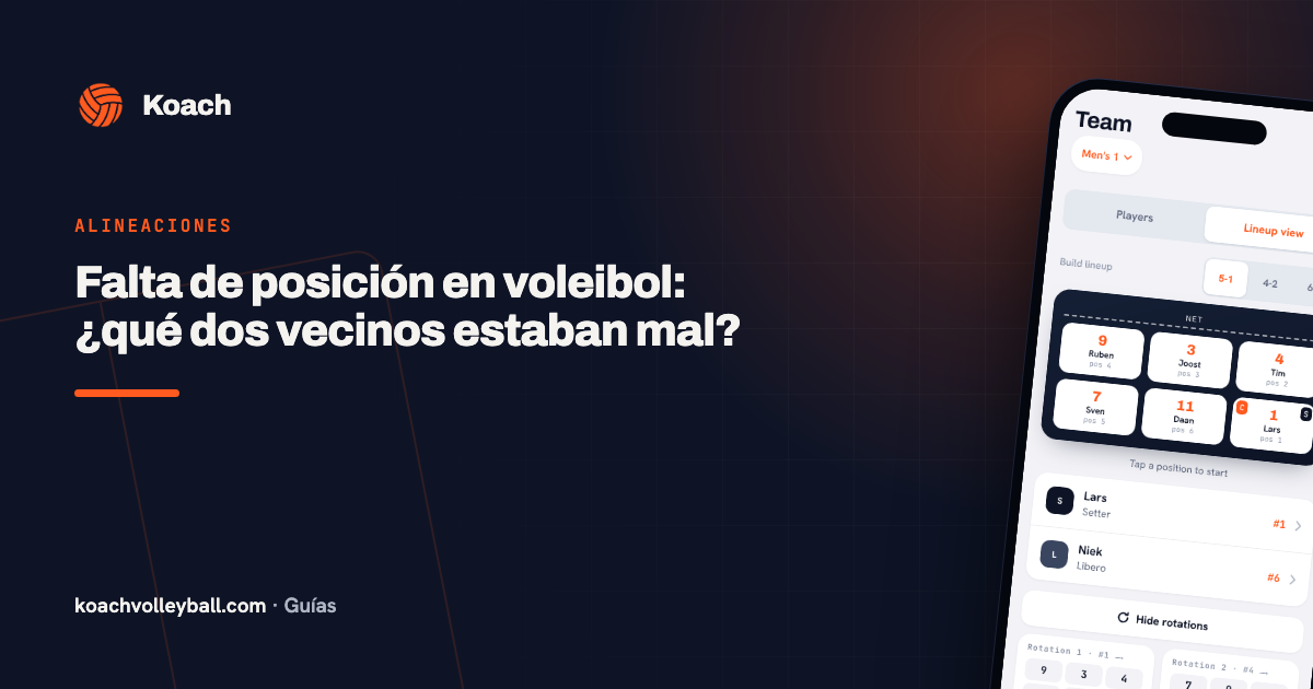 Falta de posición en voleibol: ¿qué dos vecinos estaban mal?