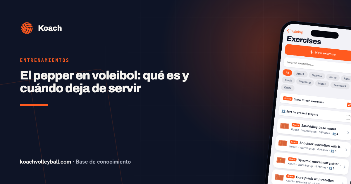El pepper en voleibol: qué es y cuándo deja de servir