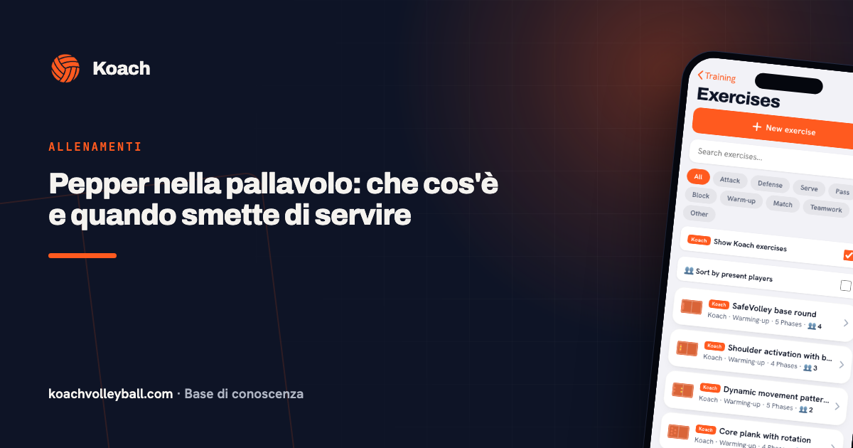 Pepper nella pallavolo: che cos'è e quando smette di servire