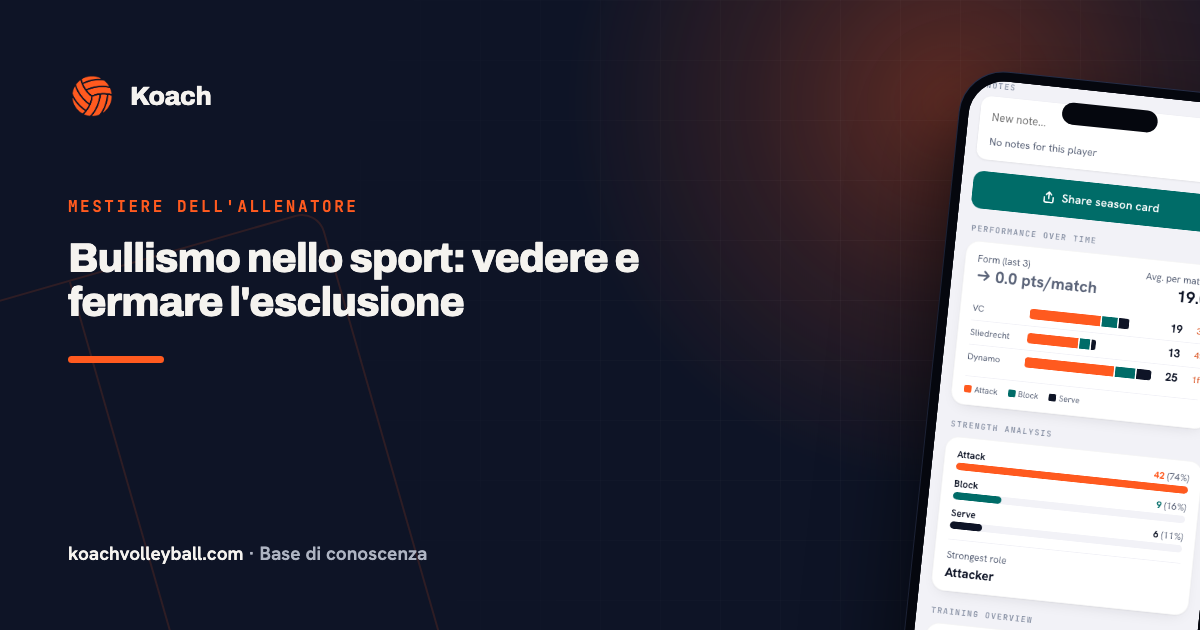 Bullismo nello sport: vedere e fermare l'esclusione