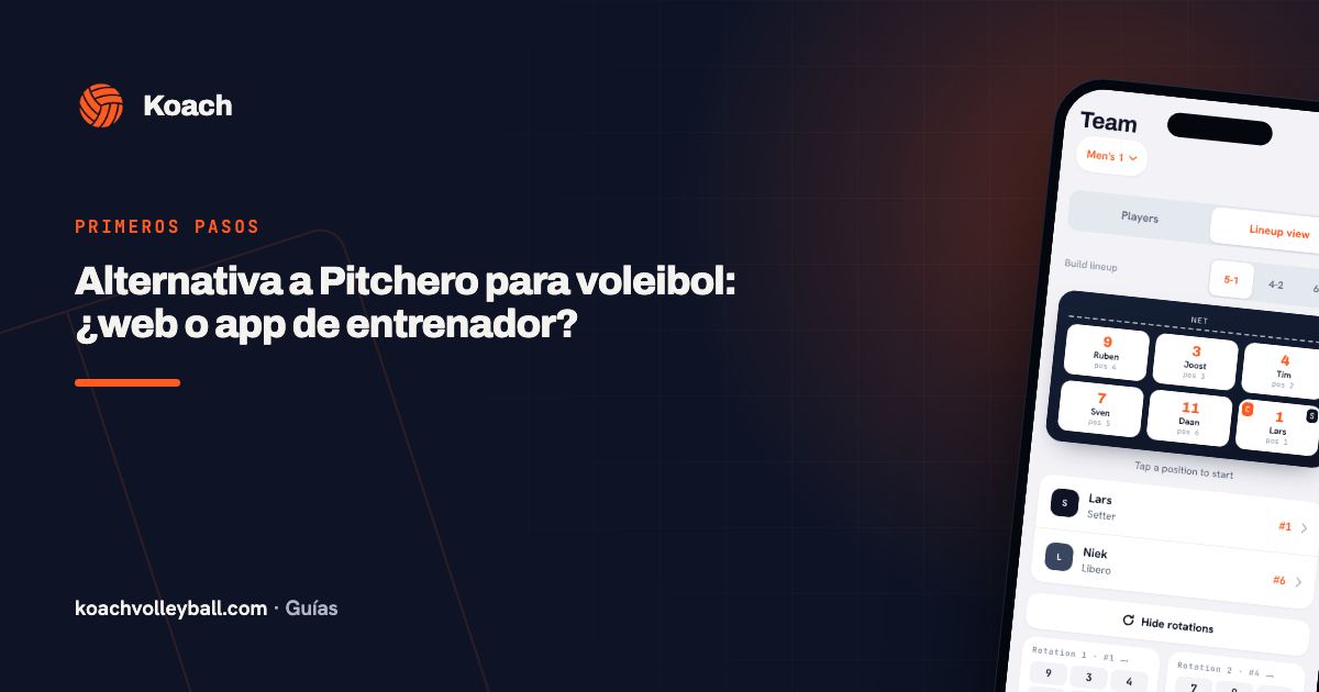 Alternativa a Pitchero para voleibol: ¿web o app de entrenador?