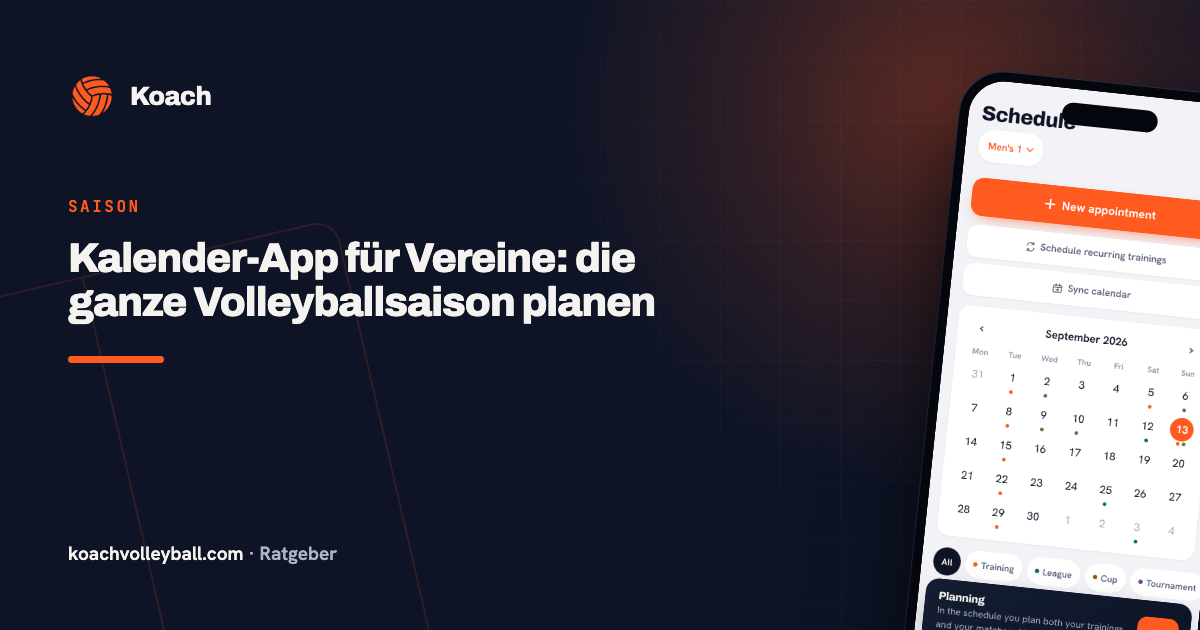 Kalender-App für Vereine: die ganze Volleyballsaison planen