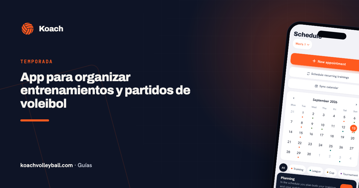 App para organizar entrenamientos y partidos de voleibol