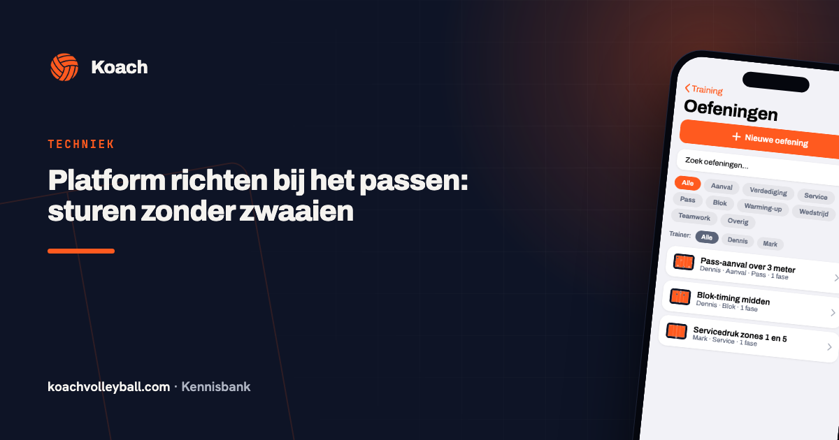 Passoefeningen met doelzones in de oefeningenbibliotheek van de Koach-app