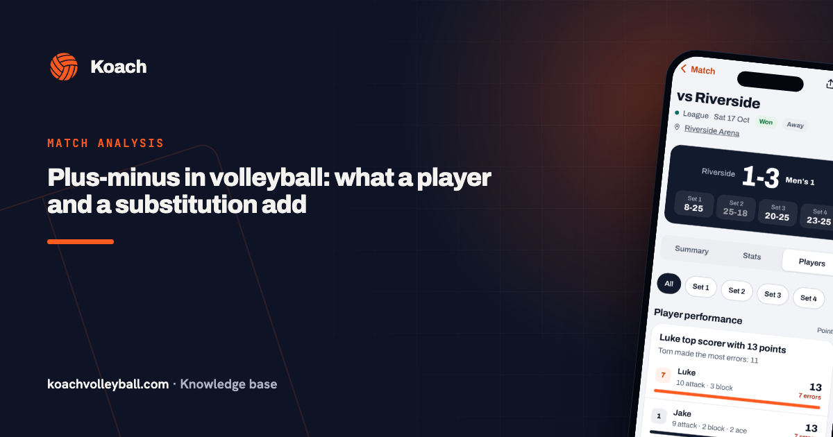 Plus-minus in volleyball: what a player and a substitution add