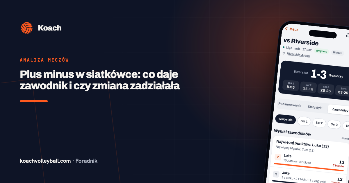 Plus minus w siatkówce: co daje zawodnik i czy zmiana zadziałała