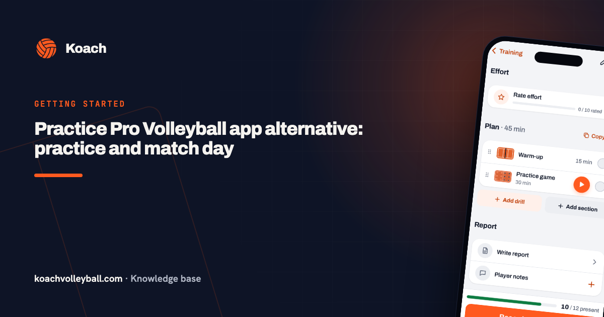 Practice Pro Volleyball app alternative: practice and match day