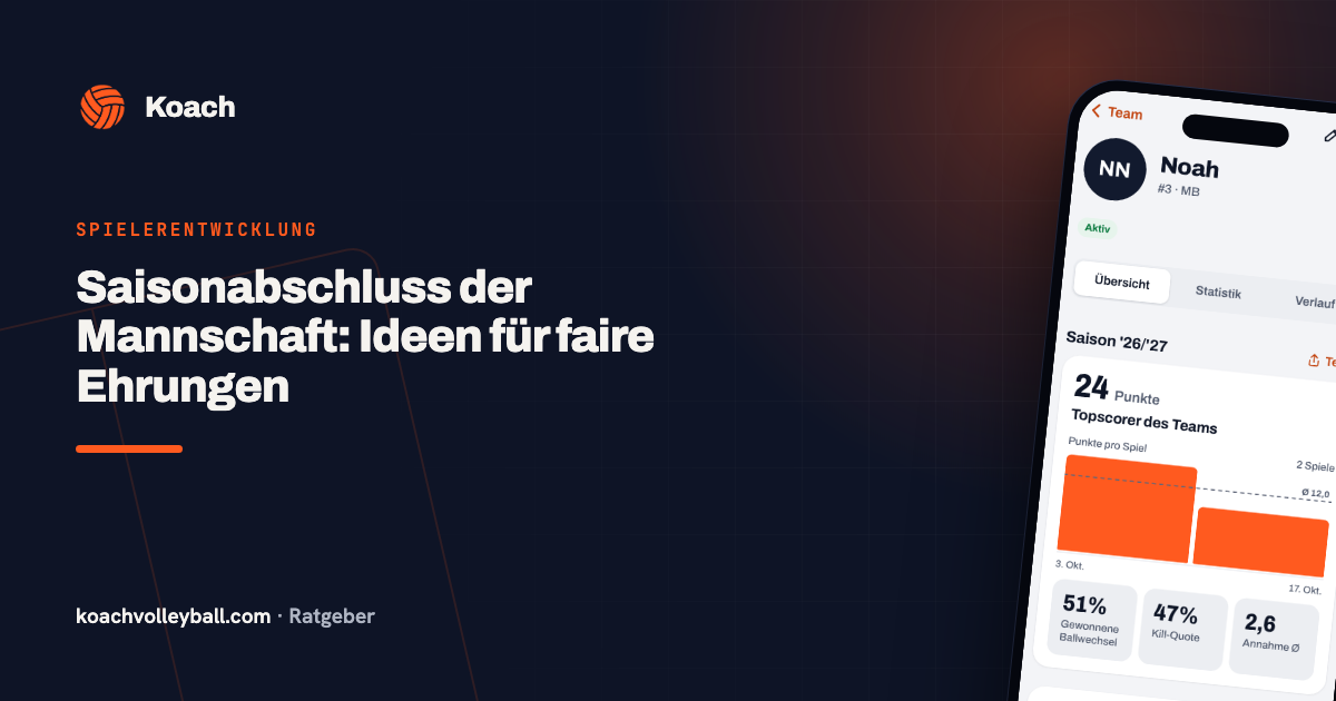 Saisonabschluss der Mannschaft: Ideen für faire Ehrungen