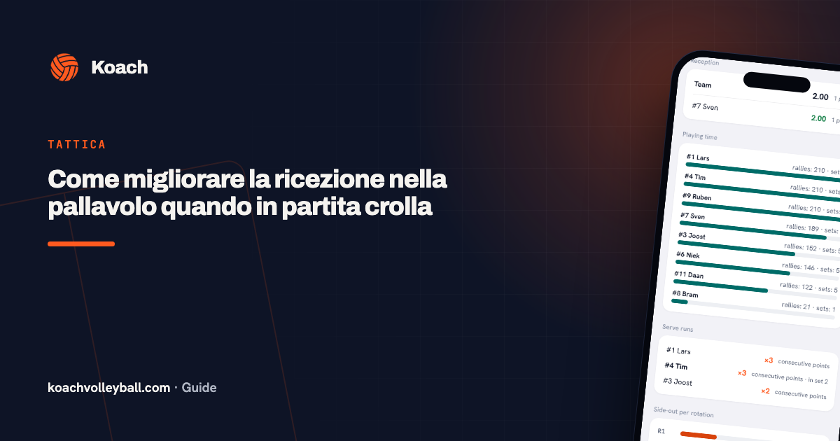 Come migliorare la ricezione nella pallavolo quando in partita crolla