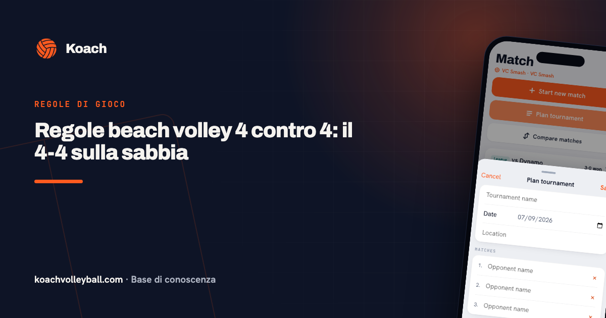 Regole beach volley 4 contro 4: il 4-4 sulla sabbia