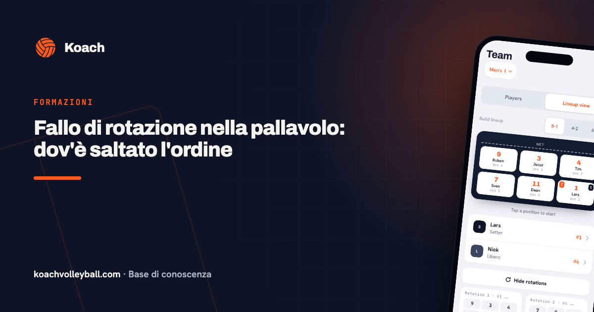 Fallo di rotazione nella pallavolo: dov'è saltato l'ordine