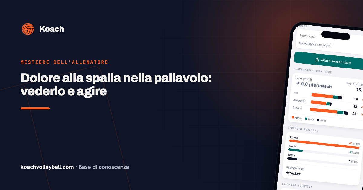 Dolore alla spalla nella pallavolo: vederlo e agire