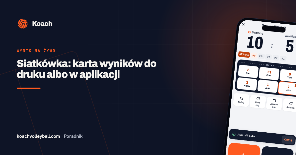 Siatkówka: karta wyników do druku albo w aplikacji