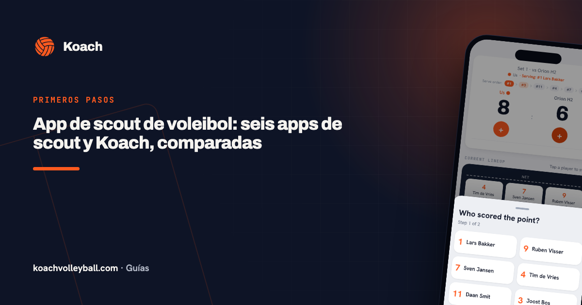 App de scout de voleibol: seis apps de scout y Koach, comparadas