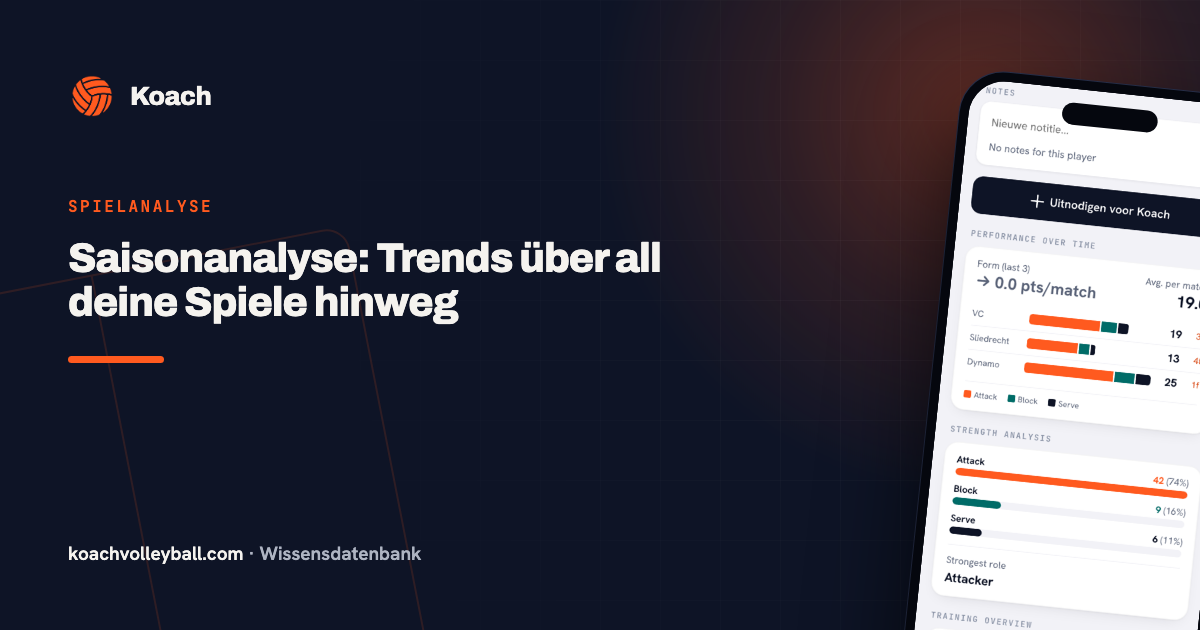 Seizoensstatistieken en trends in de Koach-app