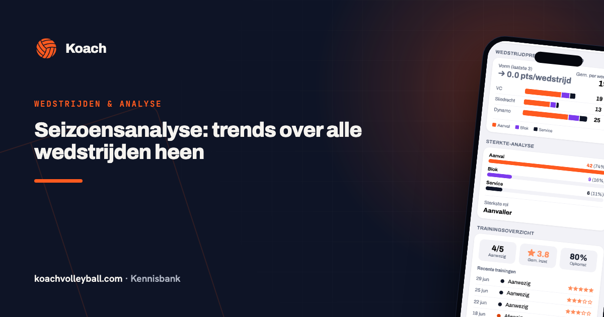 Seizoensstatistieken en trends in de Koach-app