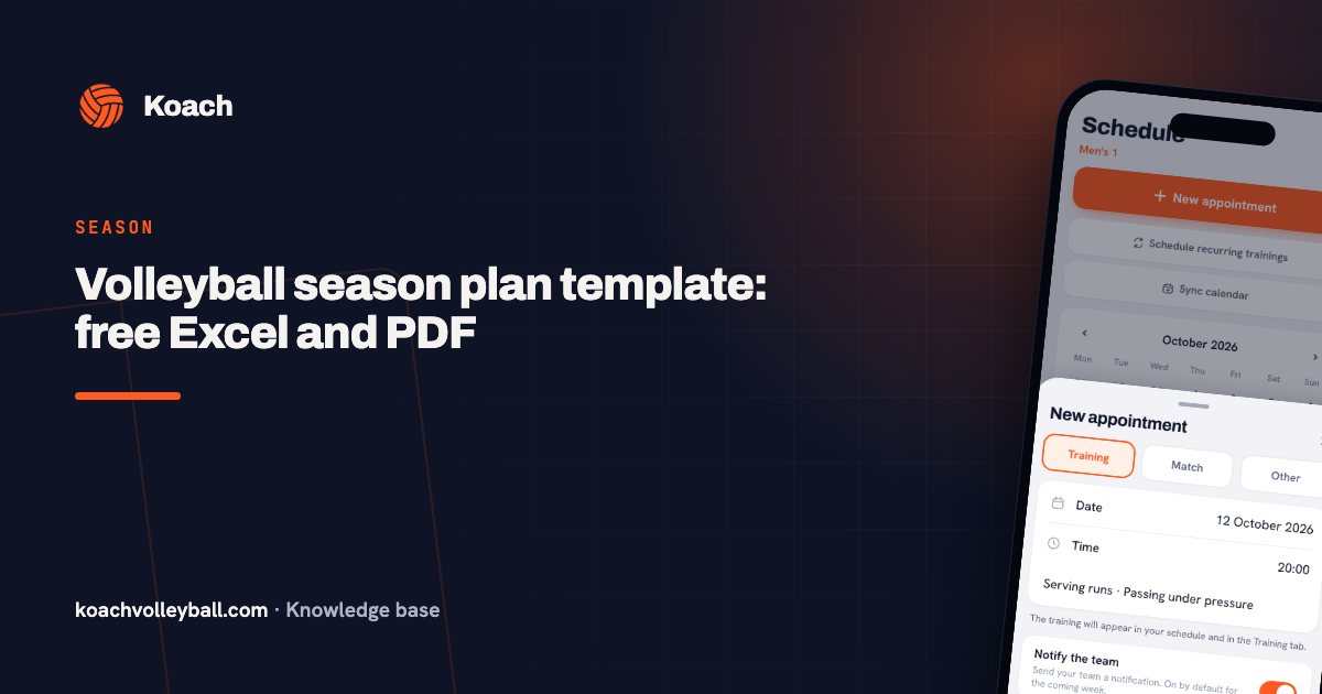 Volleyball season plan template: free Excel and PDF