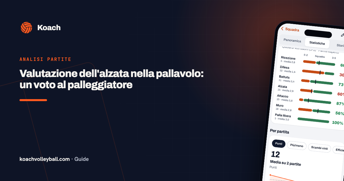 Valutazione dell'alzata nella pallavolo: un voto al palleggiatore