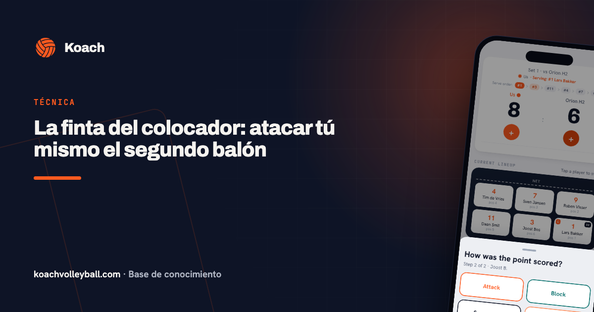 La finta del colocador: atacar tú mismo el segundo balón