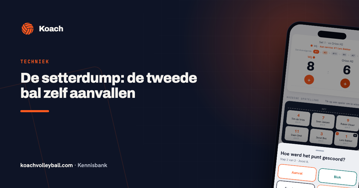 Punttype kiezen in de Koach-app: een aanvalspunt registreren voor de spelverdeler