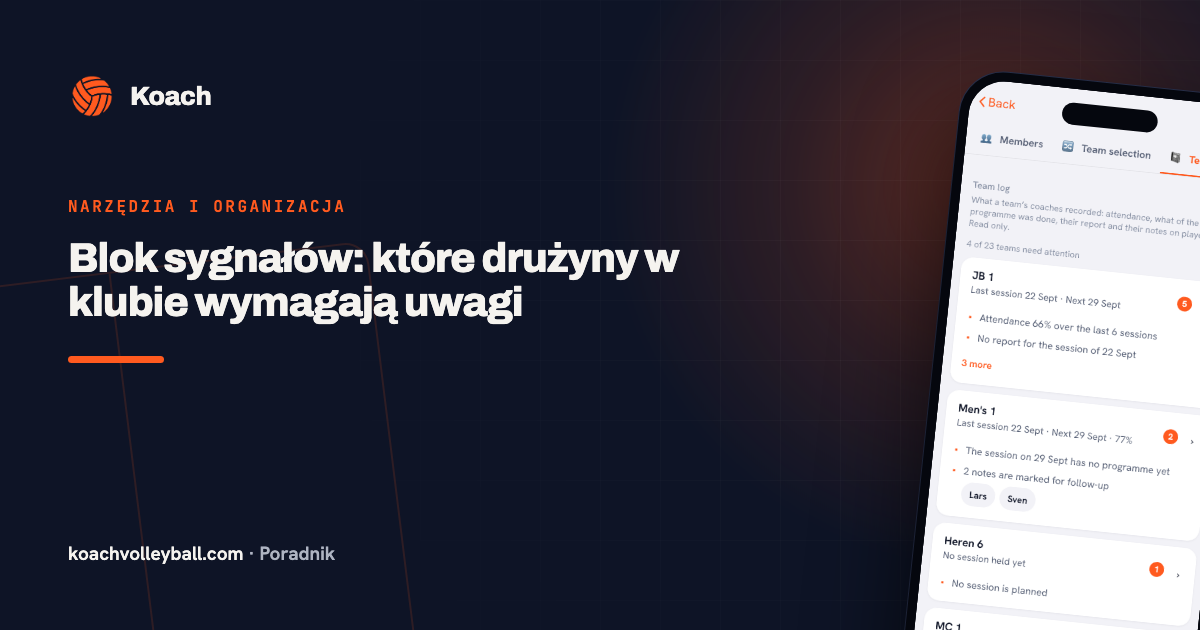 Blok sygnałów: które drużyny w klubie wymagają uwagi