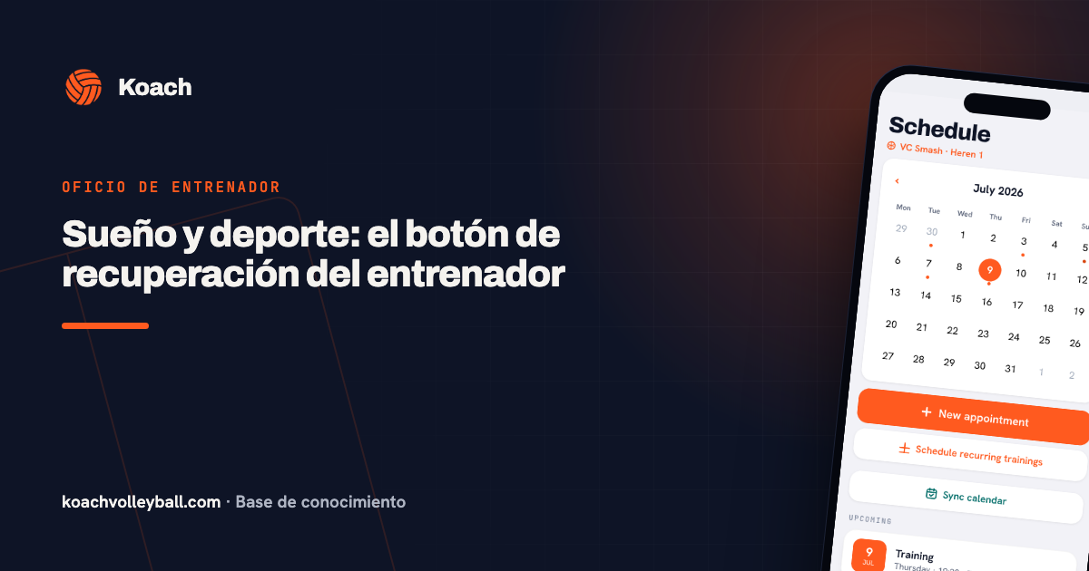 Sueño y deporte: el botón de recuperación del entrenador
