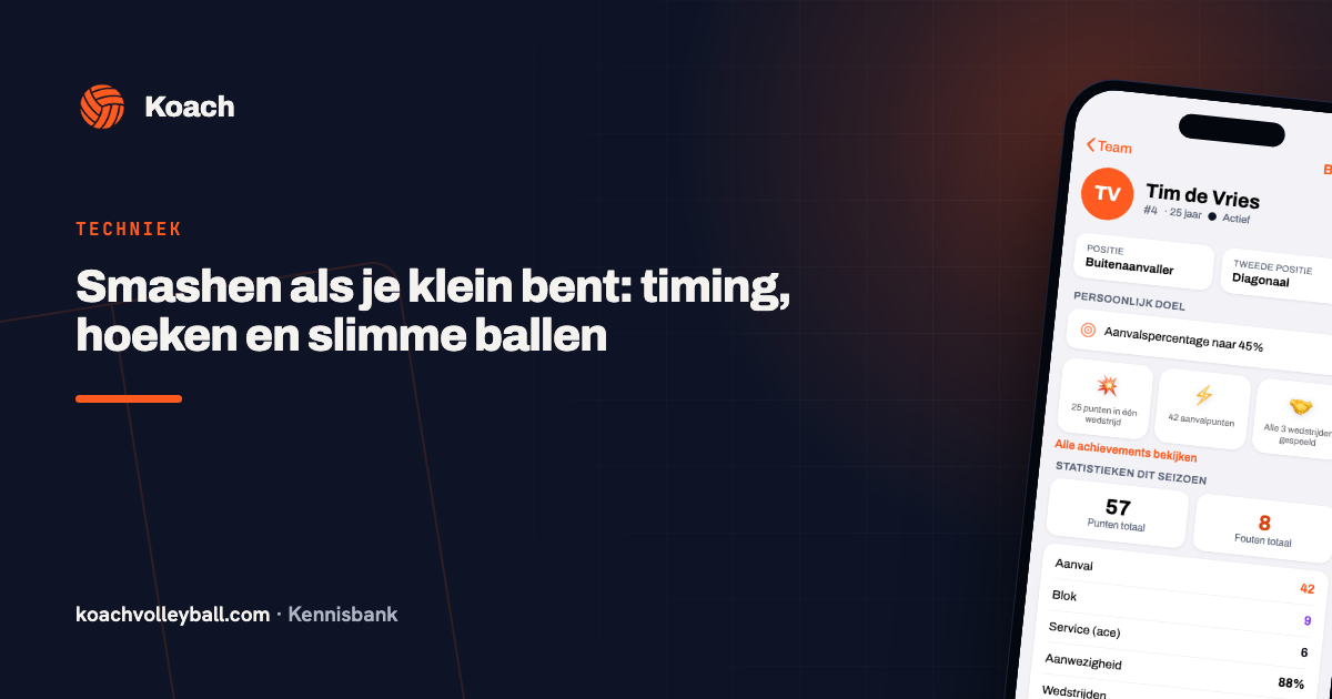 Spelersprofiel in de Koach-app met een persoonlijk seizoensdoel bovenaan