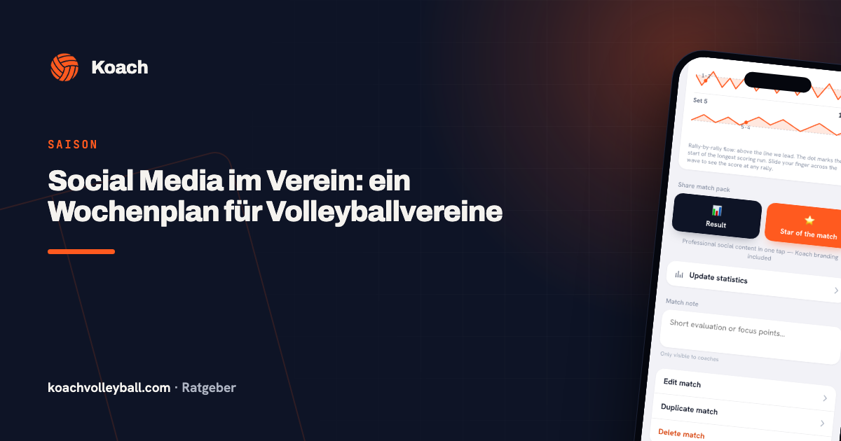 Social Media im Verein: ein Wochenplan für Volleyballvereine